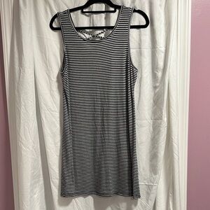 Striped Black and White Sleeveless Dress
